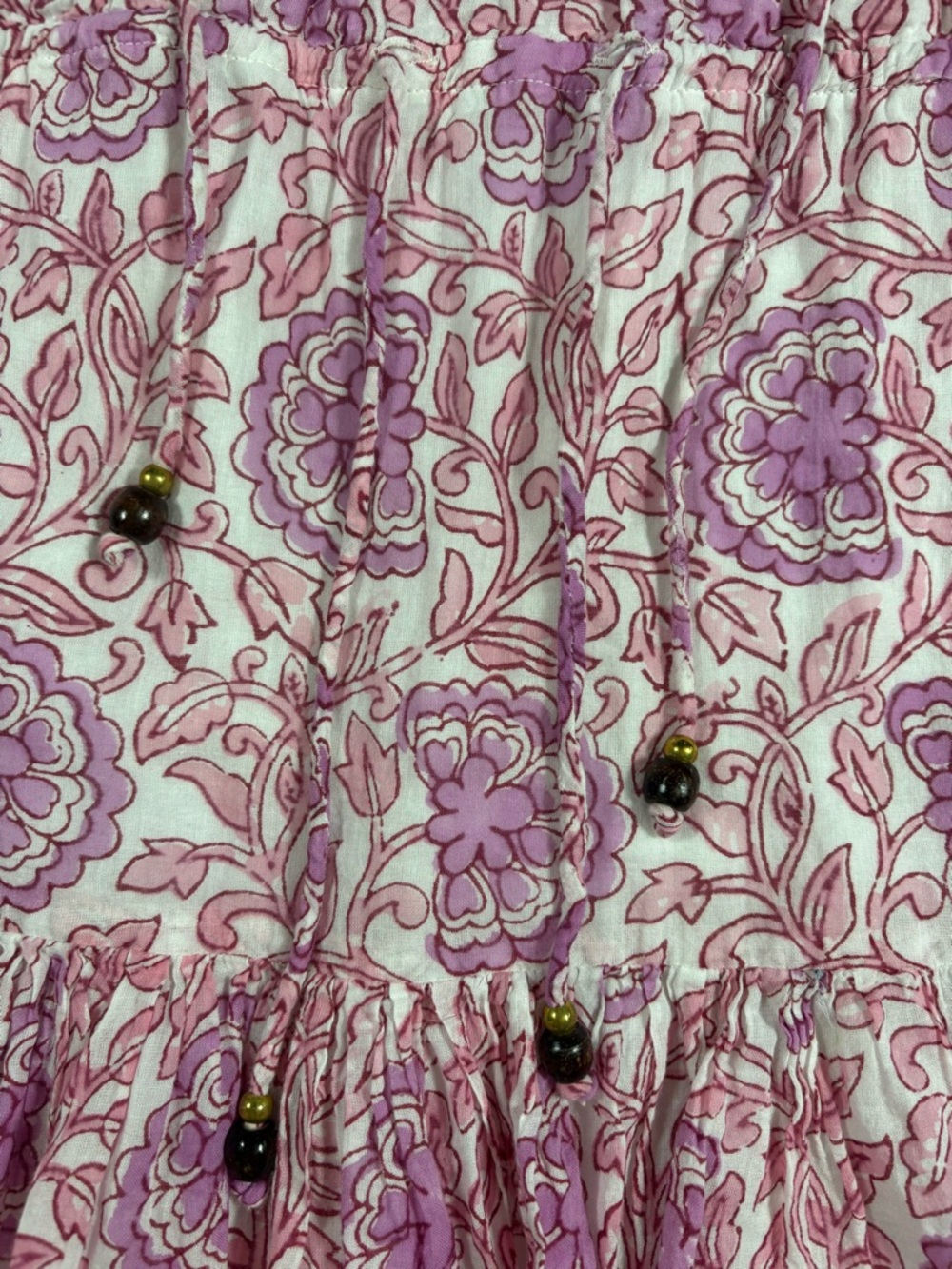 Oliphant Women's Cinched Flowy Ruffle Floral Cotton Mini Dress Size Small - Picture 8 of 11